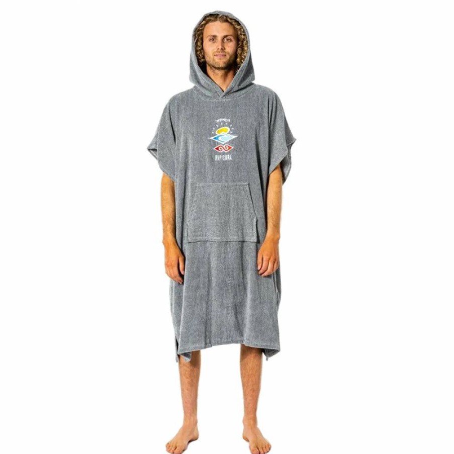 Mens Clothing * | Rip Curl Gift Selection Icons Surf Changing Poncho Grey