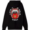 Mens Clothing * | Obey Clearance Sale Love Is The Drug Premium Pullover Hood Black