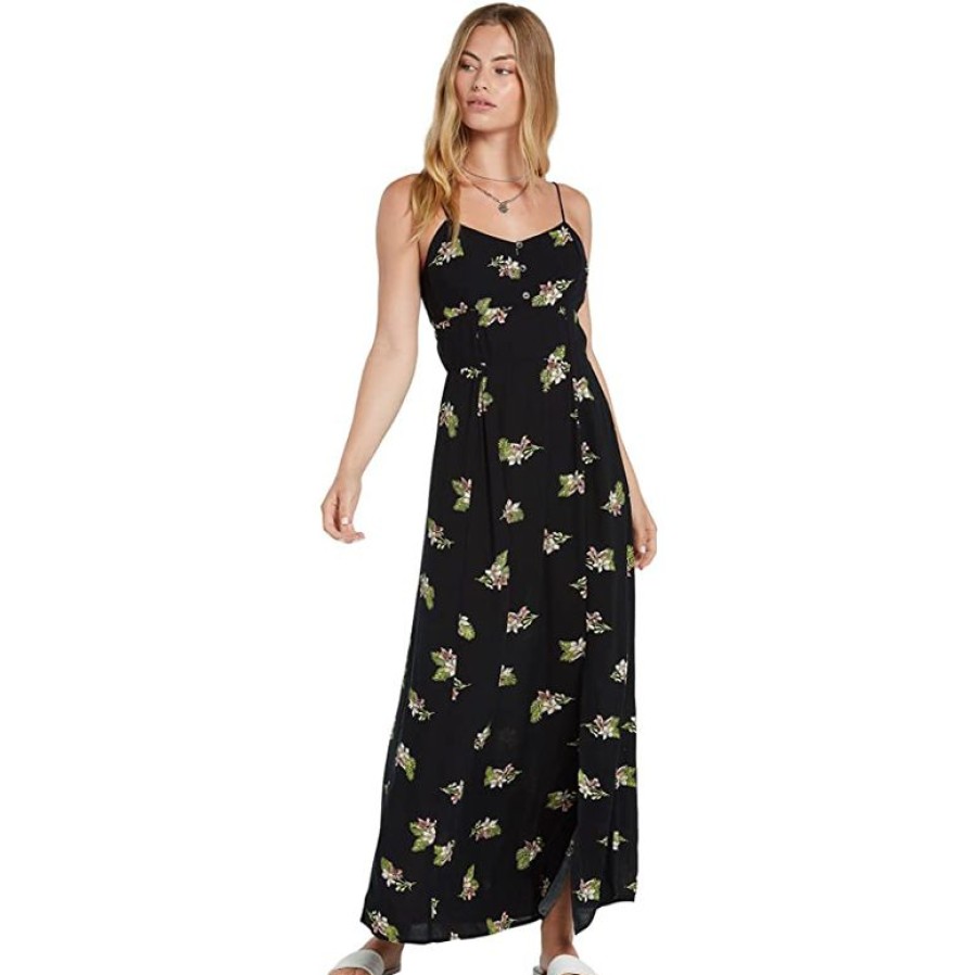 Womens Clothing * | Volcom Flash Sale Stormy Tropix Maxi Dress Black