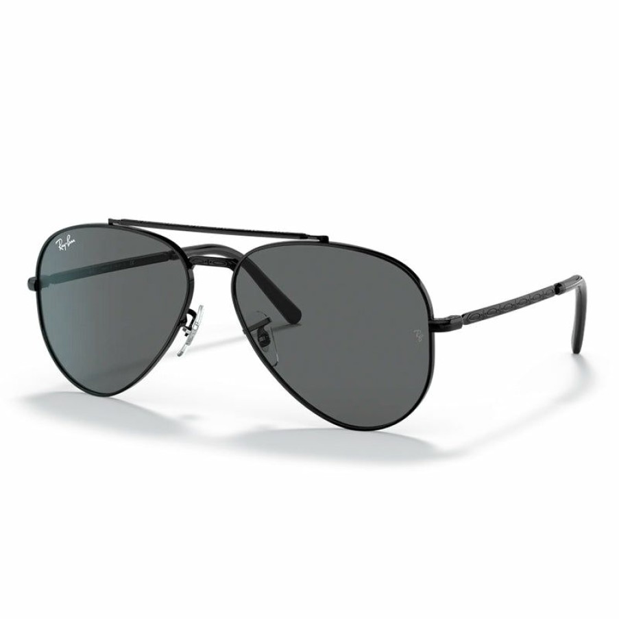 Mens Accessories * | Ray-Ban Popular Rb3625 New Aviator Sunglasses Black/Dark Grey