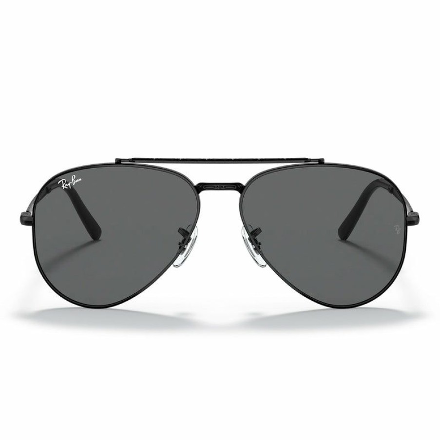 Mens Accessories * | Ray-Ban Popular Rb3625 New Aviator Sunglasses Black/Dark Grey