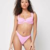 Womens Swim * | L*Space Special Pique Stripe Camellia Bikini Top Electric Pique Stripe