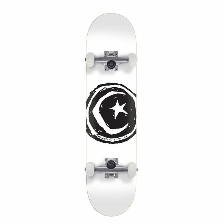 Sport * | Foundation Skateboards Special Offers Foundation Star & Moon 7.75 Complete White