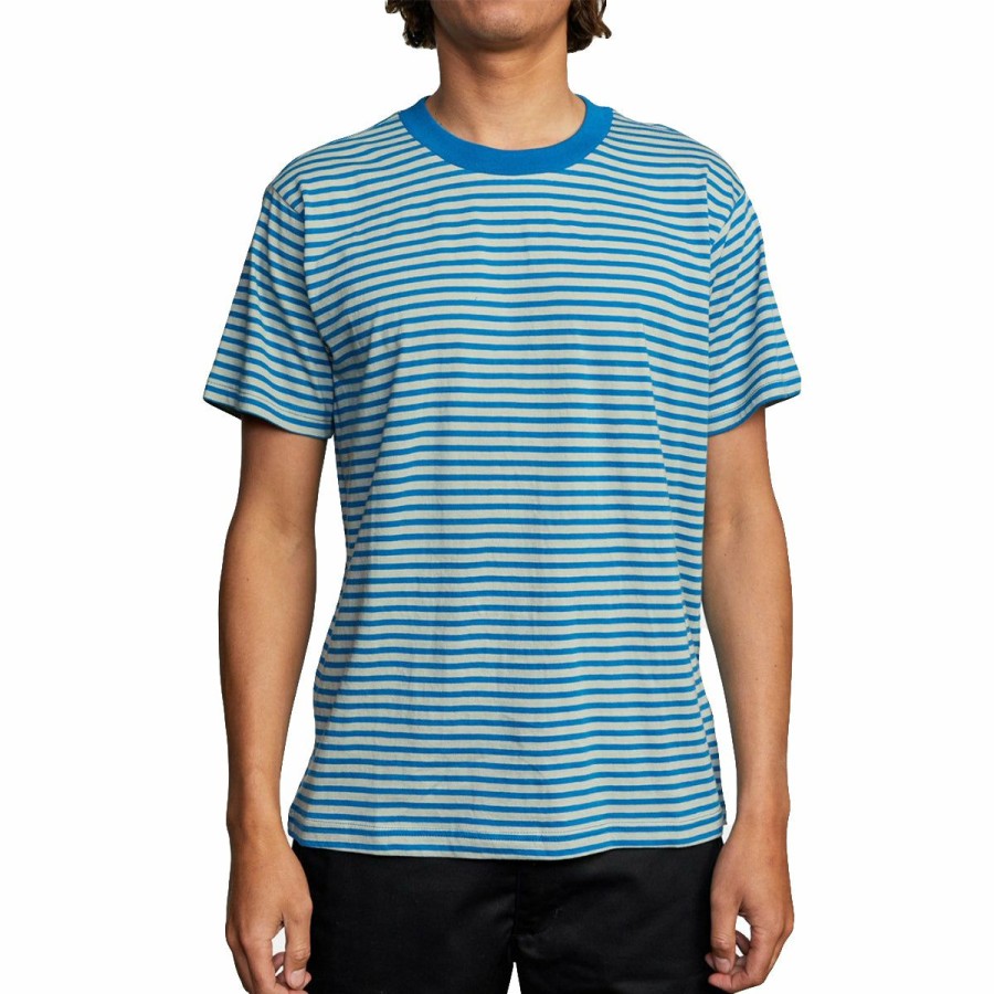 Mens Clothing * | Rvca Best Price Pit Stop S/S Tee French Blue