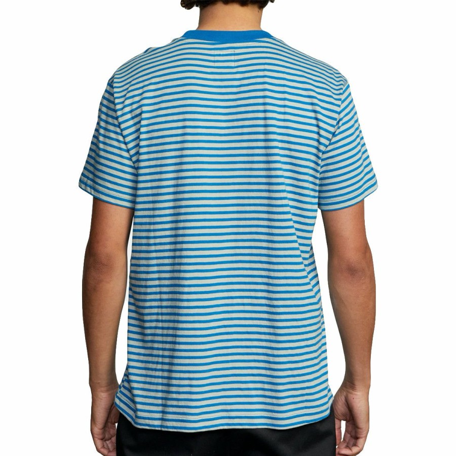 Mens Clothing * | Rvca Best Price Pit Stop S/S Tee French Blue