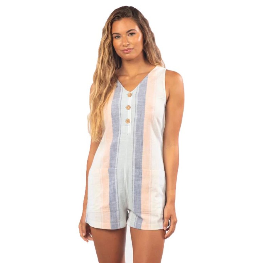 Womens Clothing * | Rip Curl Shop Classic Surf Stripe Romper Light Blue