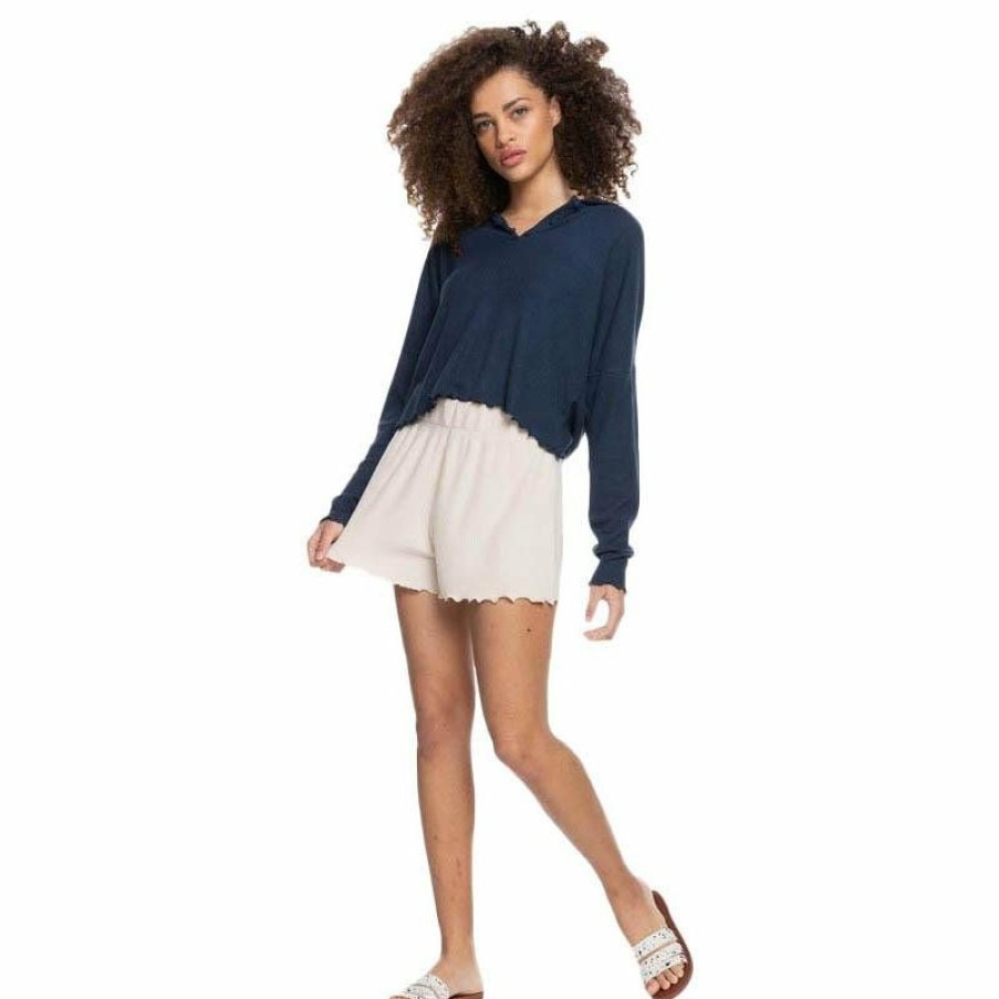 Womens Clothing * | Roxy Original Cozy Day Rib Knit Lounge Shorts Tapioca