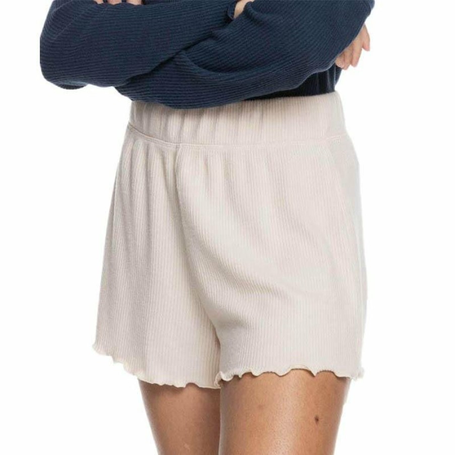 Womens Clothing * | Roxy Original Cozy Day Rib Knit Lounge Shorts Tapioca