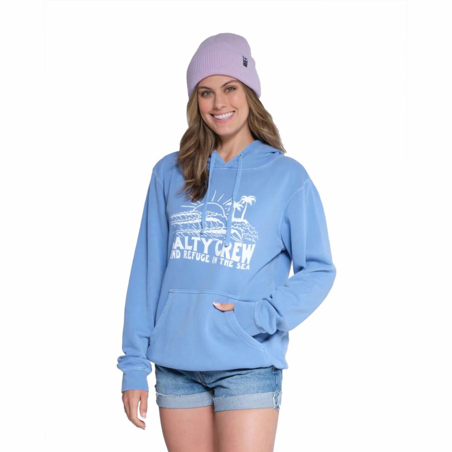 Womens Clothing * | Salty Crew Discounts Shore Break Boyfriend Hoody Marine Blue