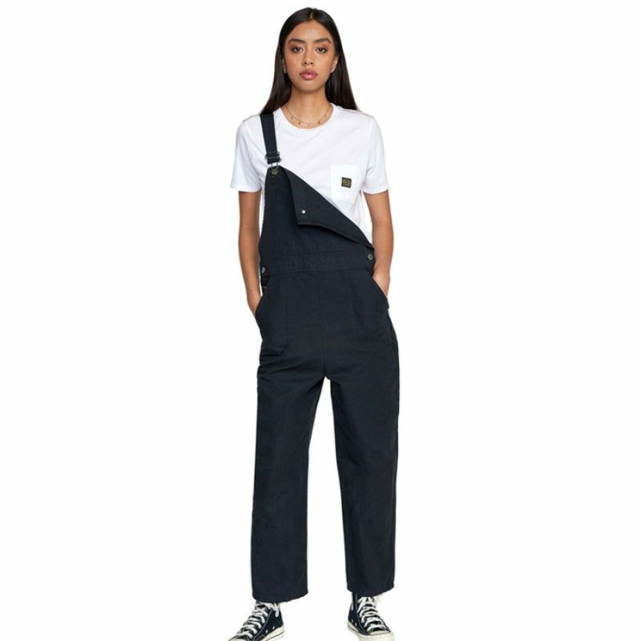 Womens Clothing * | Rvca Flash Sale Recession Overalls True Black