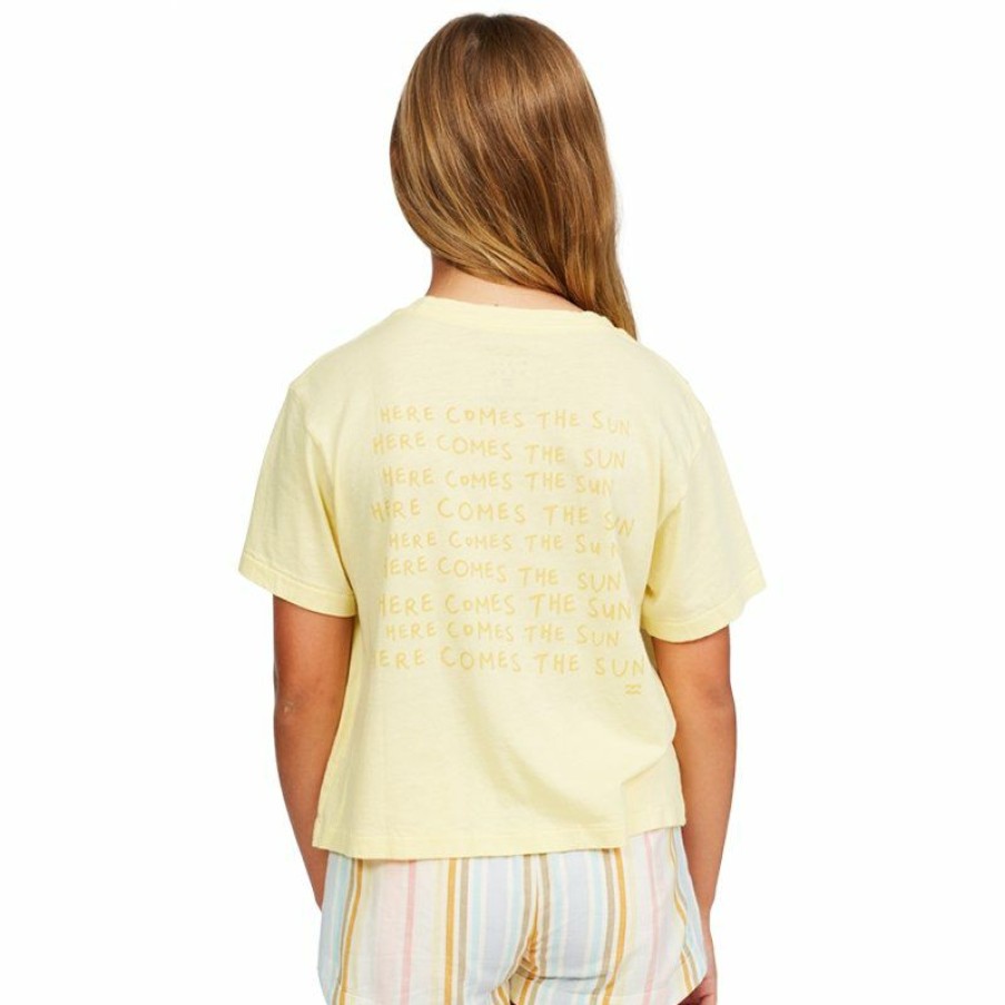 Kids * | Billabong Gift Selection Girl'S Here Comes The Sun S/S Tee Sunbeam Yellow