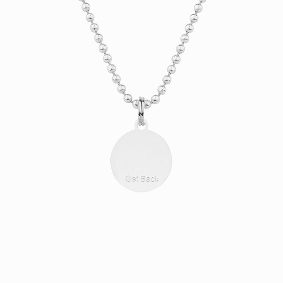 Mens Accessories * | Get Back Supply Co. Lower Prices St. Christopher Surf Necklace- Silver/Black