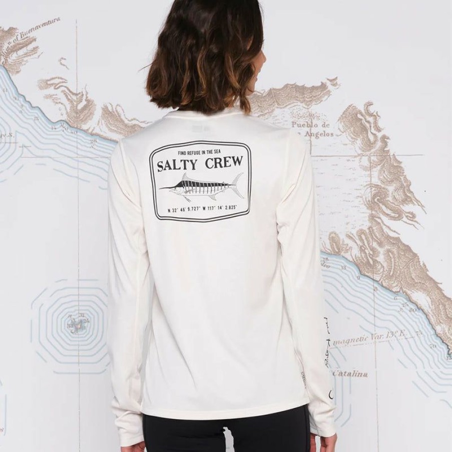 Womens Clothing * | Salty Crew Clearance Sale Stealth Pinnacle Crew Shirt Off White