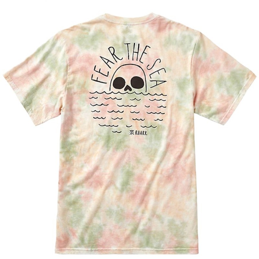 Mens Clothing * | Roark Top Sellers Fear The Sea Tie Dye S/S Tee Stone