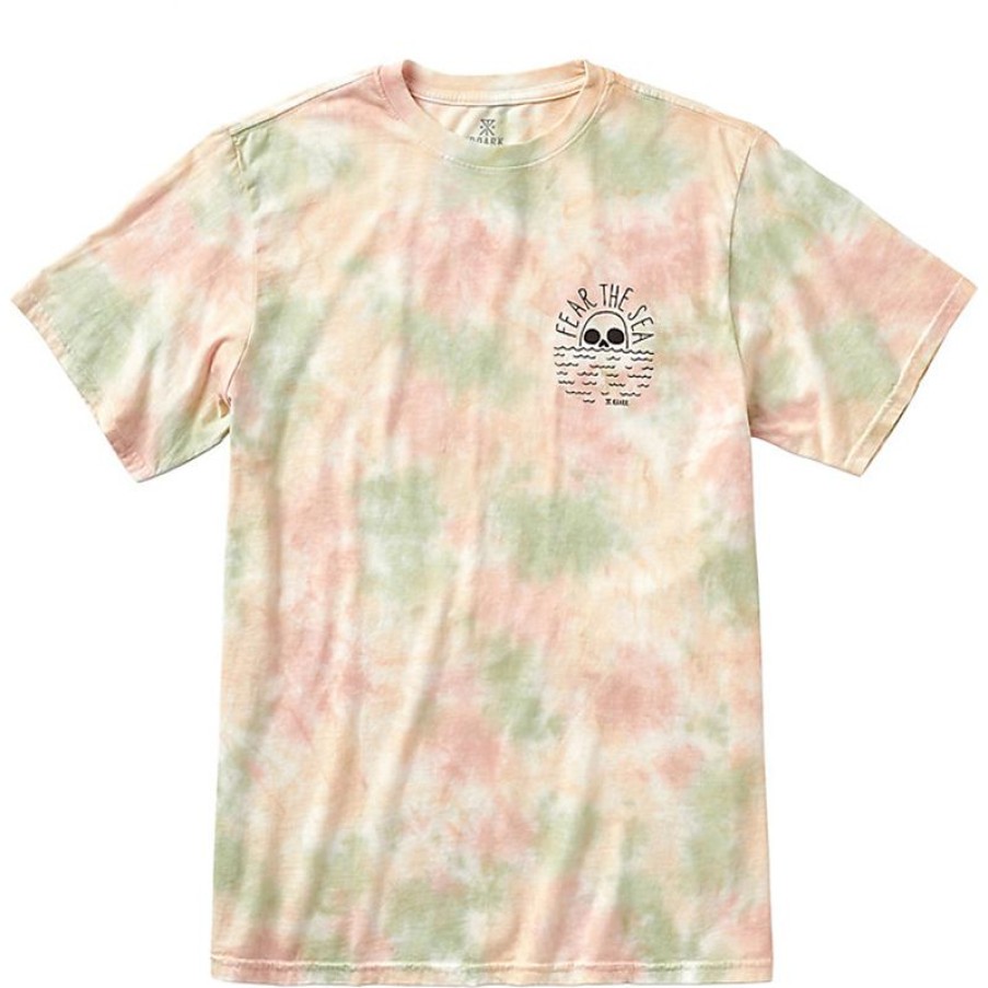 Mens Clothing * | Roark Top Sellers Fear The Sea Tie Dye S/S Tee Stone