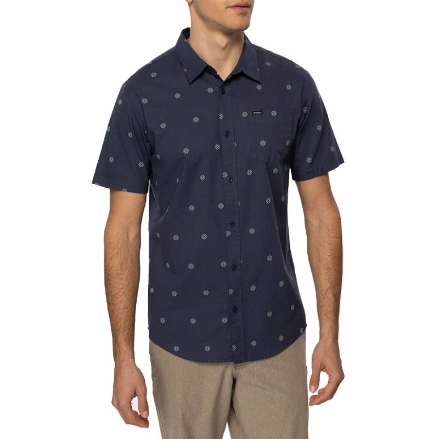 Mens Clothing * | O'Neill Premium Tame Dobby S/S Shirt Navy