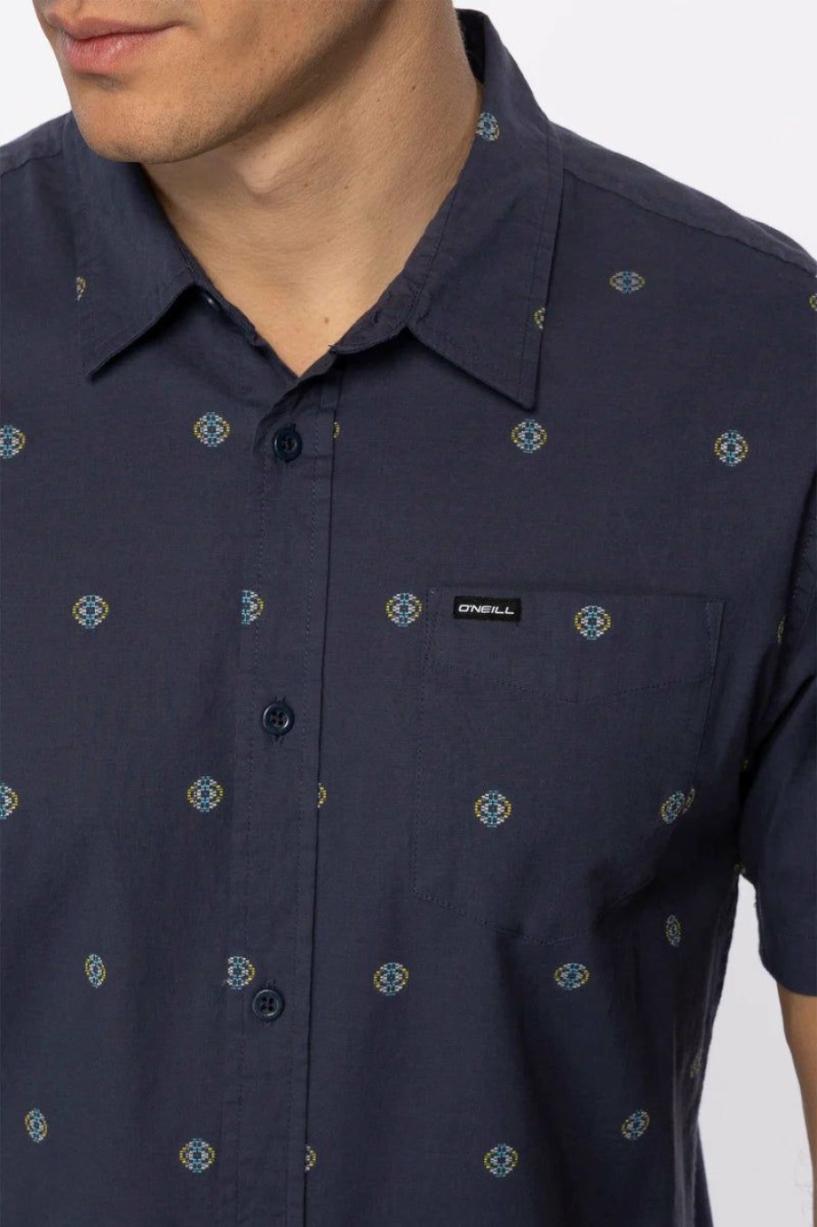 Mens Clothing * | O'Neill Premium Tame Dobby S/S Shirt Navy