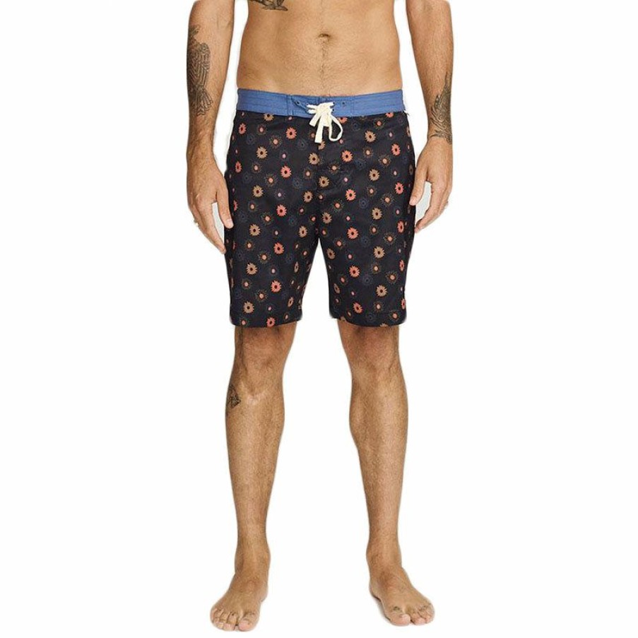 Mens Swim * | Critical Slide Popular Daisy Fixed Waist 17 Boardshort Black