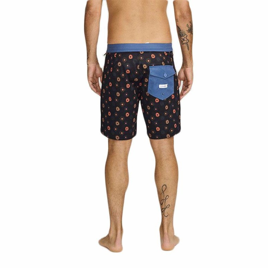 Mens Swim * | Critical Slide Popular Daisy Fixed Waist 17 Boardshort Black