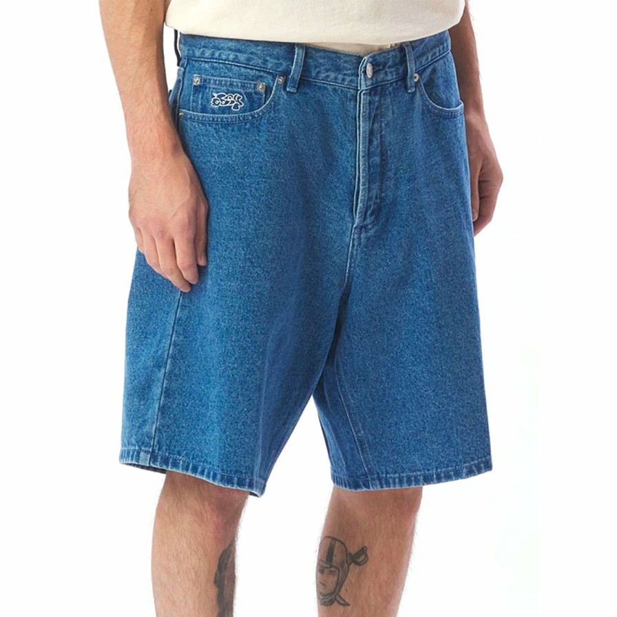 Mens Clothing * | Obey Special Bigwig Baggy Denim Short Light Indigo ...