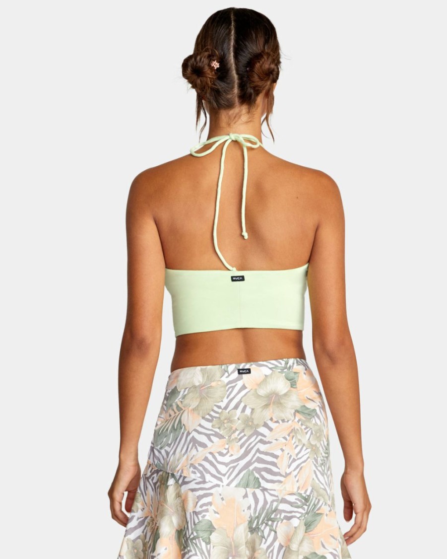 Womens Clothing * | Rvca Original Sabrina Halter Top Lime Twist