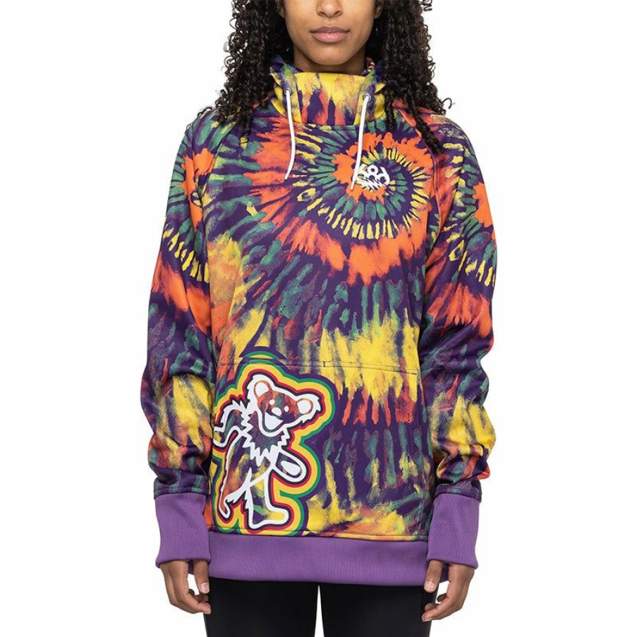 Womens Clothing * | Original 686 X Grateful Dead Women'S Bonded Fleece Pullover Hoody 2023 Grateful Dead Tie Dye