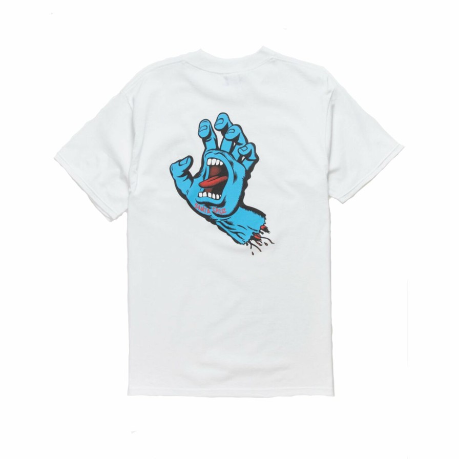 Mens Clothing * | Santa Cruz Clearance Sale Screaming Hand Premium Tee White