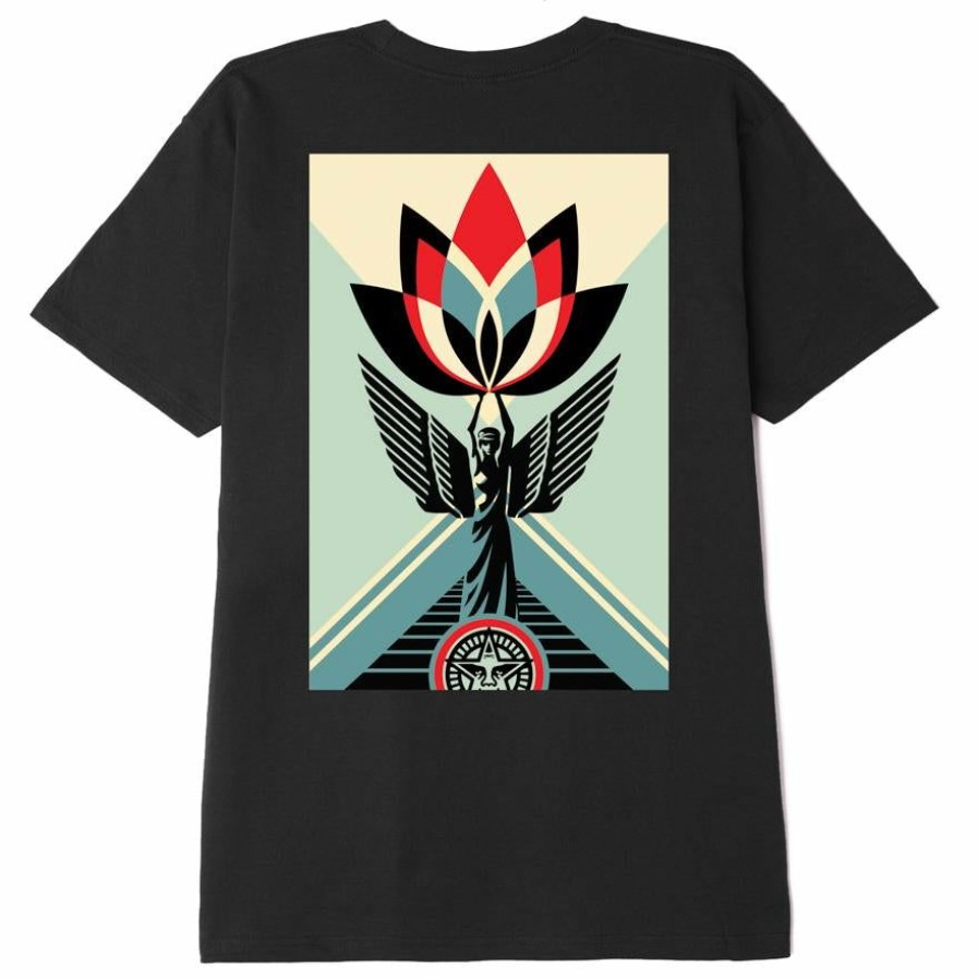 Mens Clothing * | Obey Gift Selection Lotus Angel S/S Tee Black