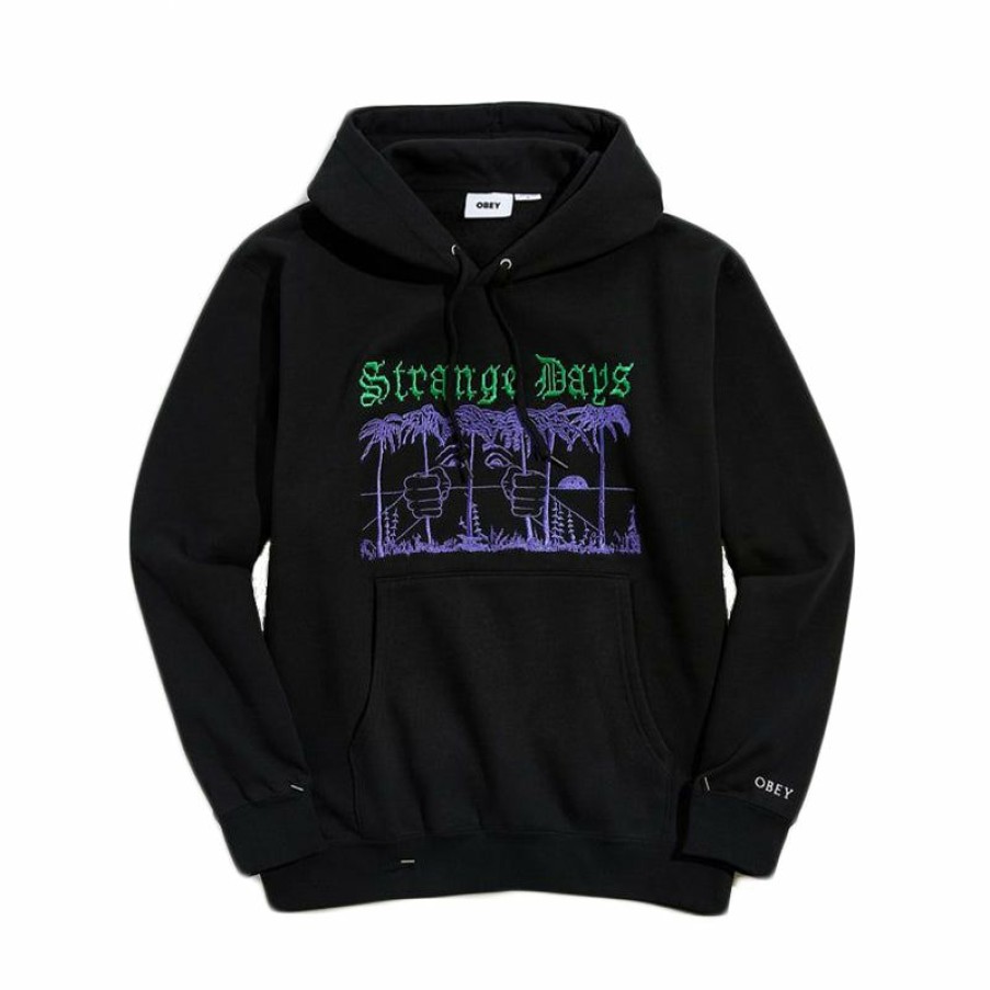 Mens Clothing * | Best Price Obey Strange Days Hoodie Sweatshirt Black