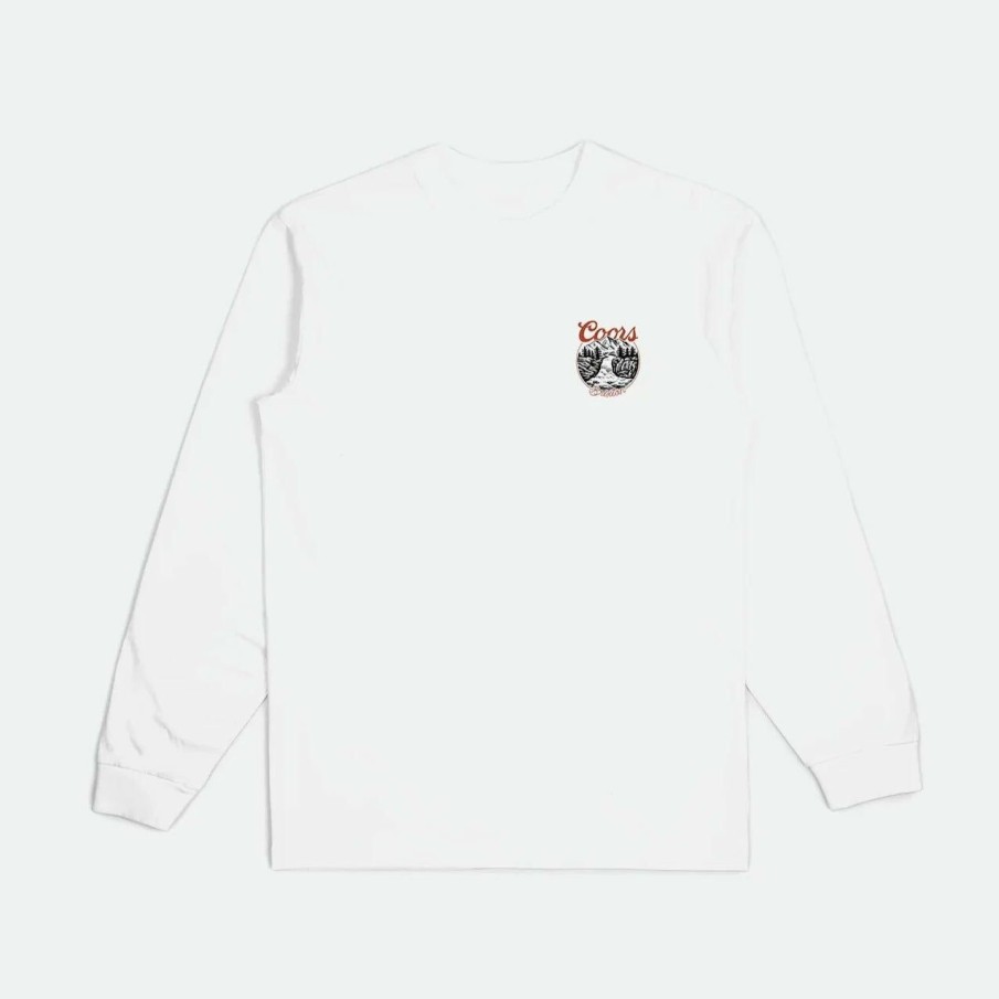 Mens Clothing * | Brixton Popular Coors Rocky L/S Standard Tee Off White