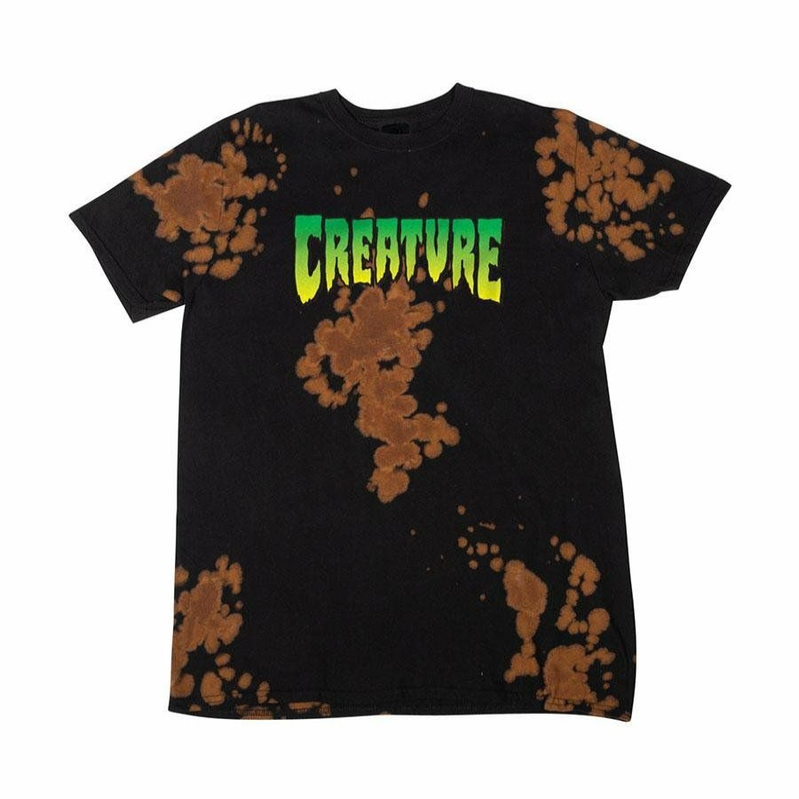 Mens Clothing * | Premium Creature Logo S/S Tee Bleach Out Black