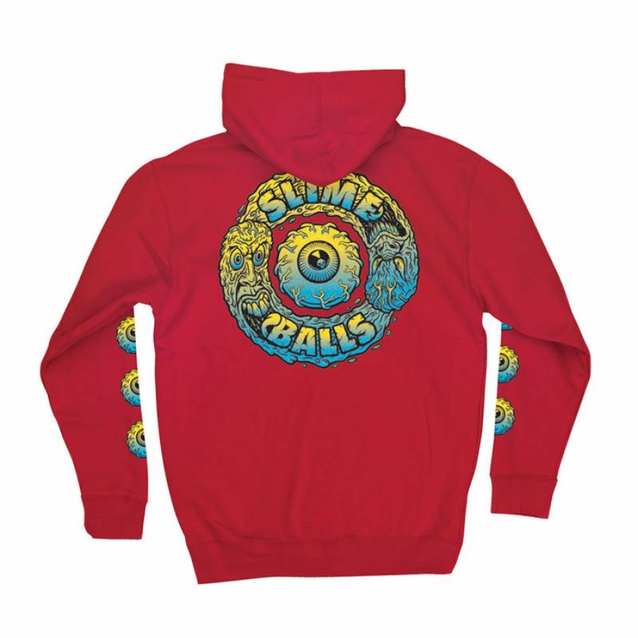 Mens Clothing * | Santa Cruz Clearance Sale Mens Two Faced Pullover Hoodie Red