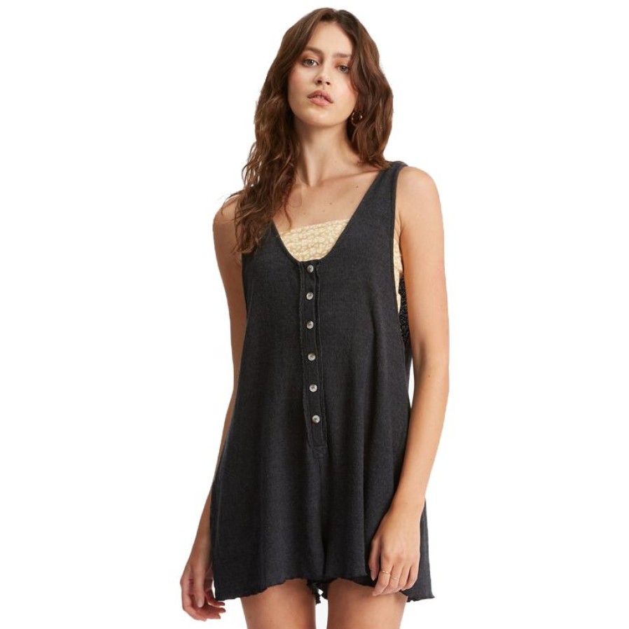 Womens Clothing * | Billabong Best Price Fade Away Button-Up Knit Romper