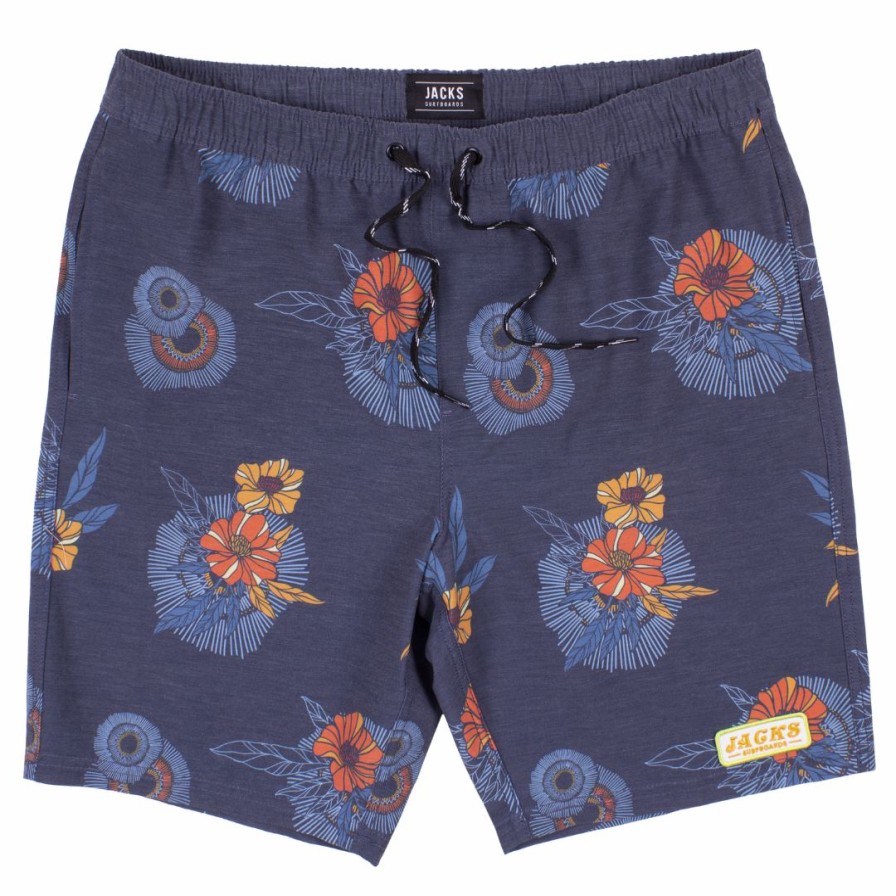 Mens Swim * | Jack'S Surfboards Popular Aloha Vibes 18 Volley Short Navy