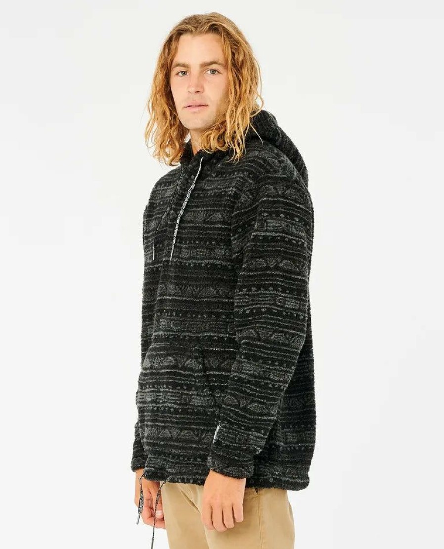 Mens Clothing * | Rip Curl Shop Archive Polar Fleece Hood Black