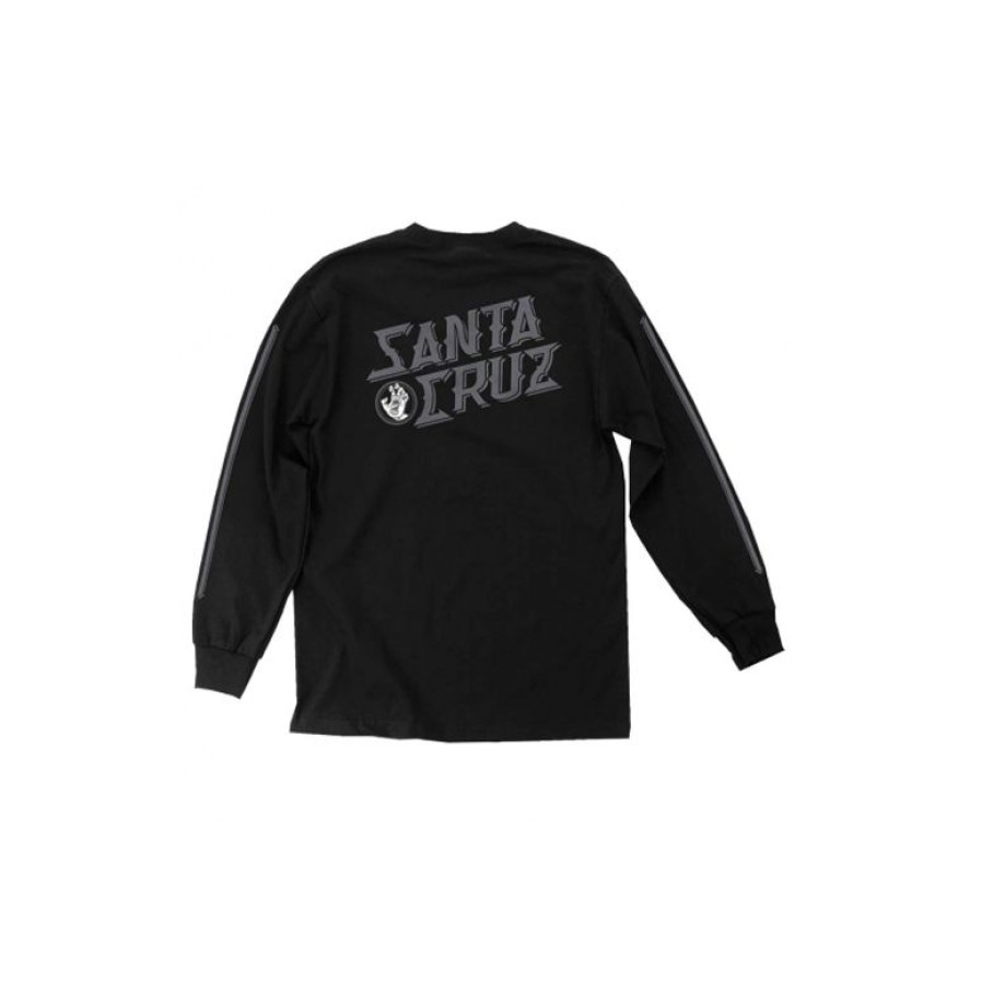 Mens Clothing * | Santa Cruz Discounts Hand Stamp L/S Tee Black