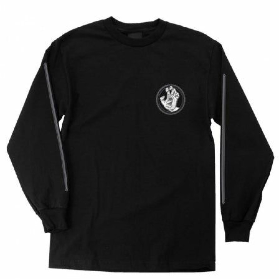 Mens Clothing * | Santa Cruz Discounts Hand Stamp L/S Tee Black