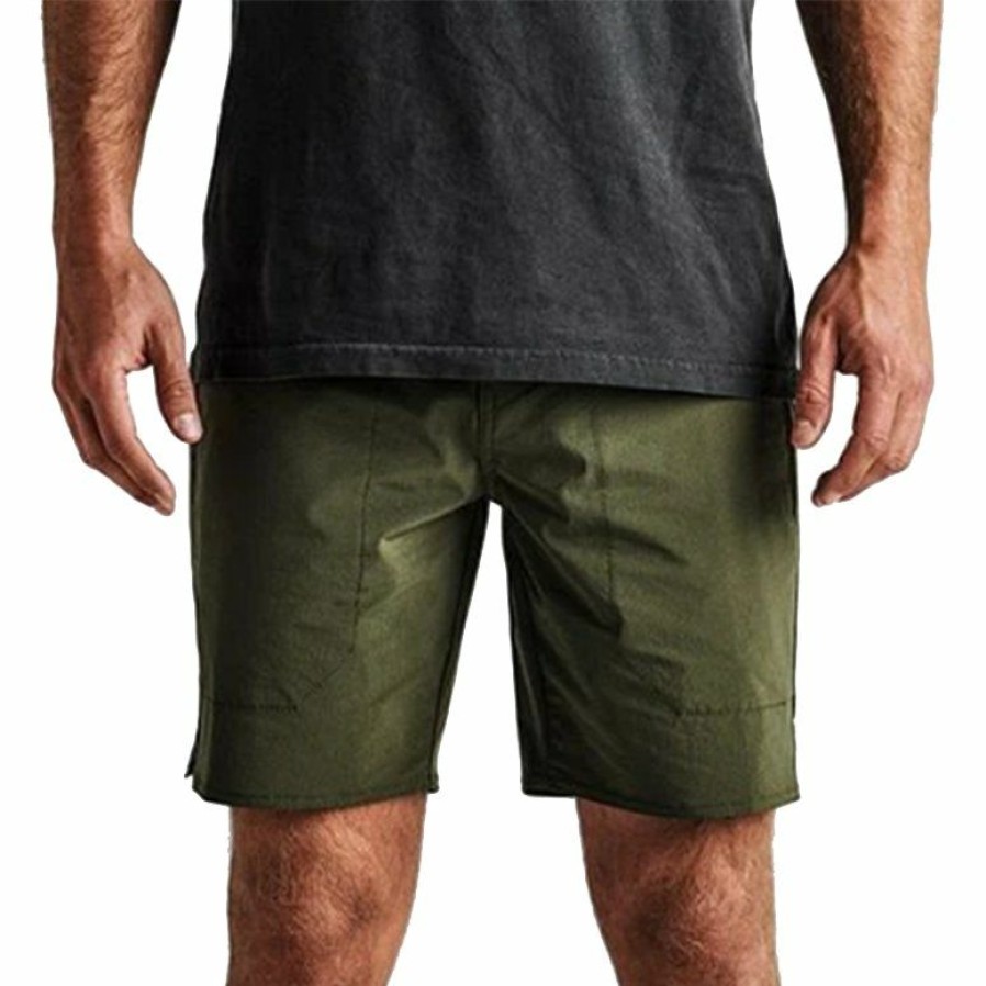 Mens Clothing * | Roark Premium Layover Trail Travel 18 Shorts Dark Army