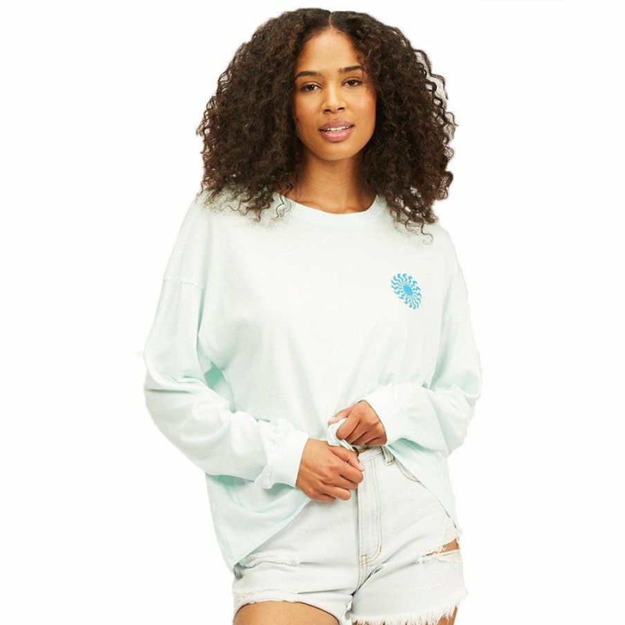 Womens Clothing * | Billabong Original Surfadelic L/S Tee Aqua