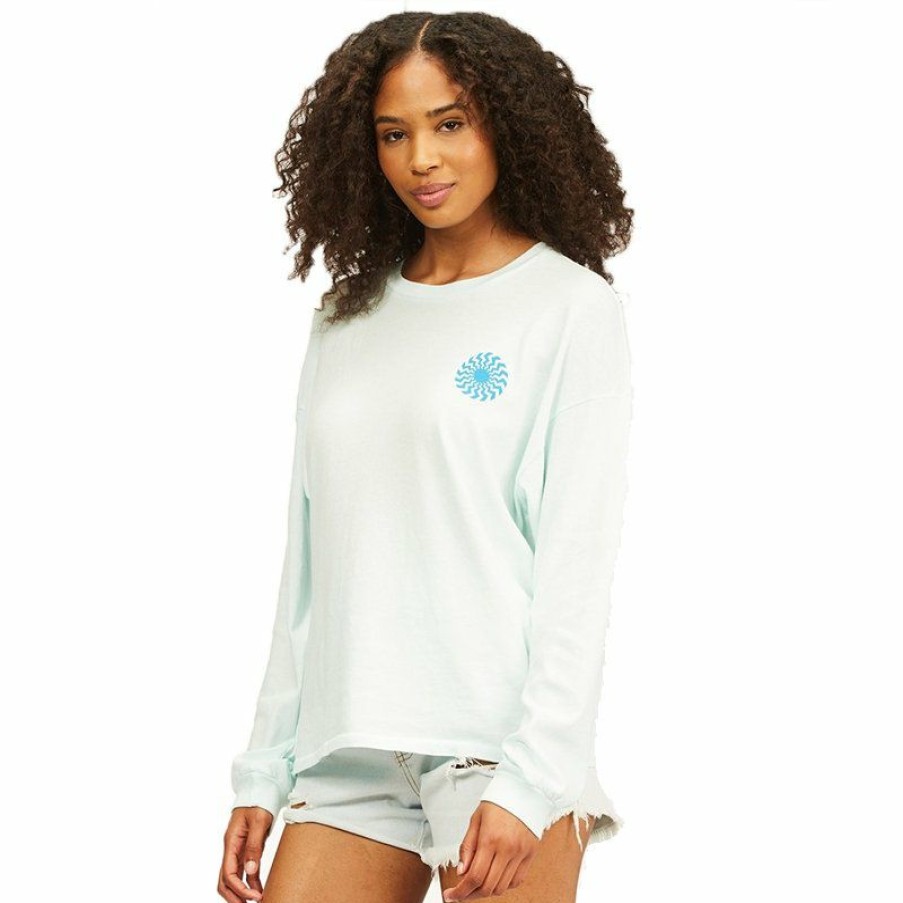 Womens Clothing * | Billabong Original Surfadelic L/S Tee Aqua