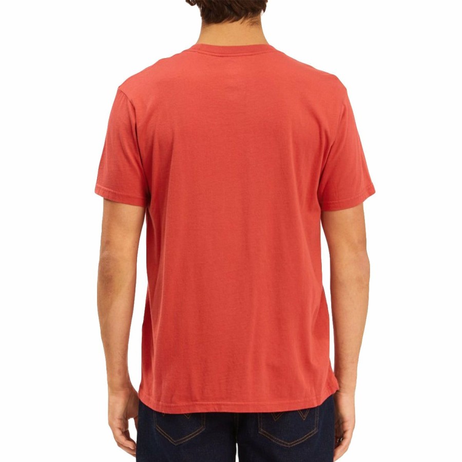 Mens Clothing * | Original Wrangler X Billabong Lands S/S Tee Crimson Red