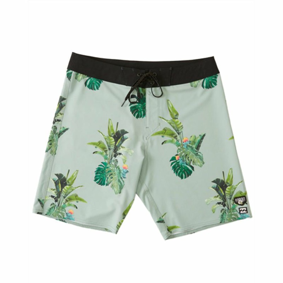 Mens Swim * | Billabong Tendy Style Kamea Jungle Pro Boardshorts 19 Sea Glass Green