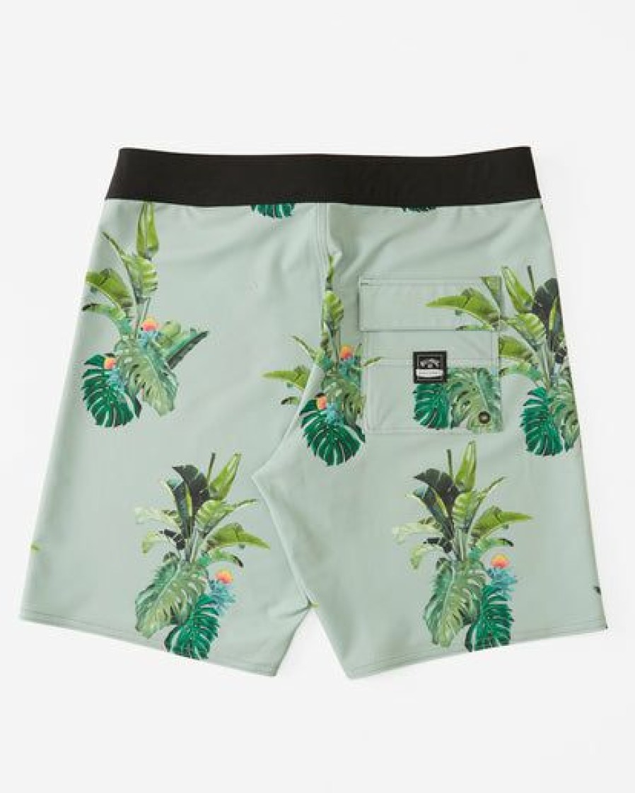 Mens Swim * | Billabong Tendy Style Kamea Jungle Pro Boardshorts 19 Sea Glass Green