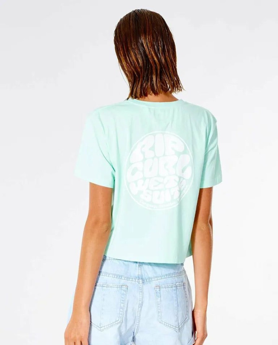 Womens Clothing * | Rip Curl Flash Sale Wettie Icon Tee Ii Light Aqua